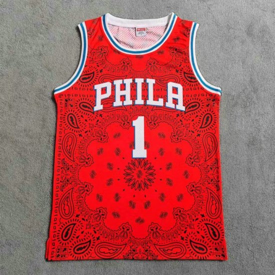 Maillot de Basket #1 Harden 76ers x Trillest Rouge